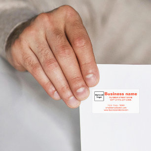 Business Brand in Orange Text on Address Label