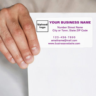 Business Brand in Purple Text on Shipping Label