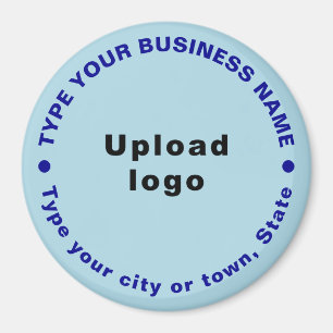 Business Brand Light Blue Round Shape Magnet