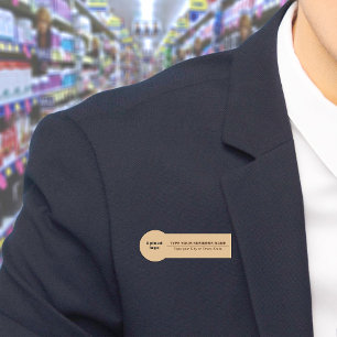 Business Brand Light Brown Badge Shape Name Tag