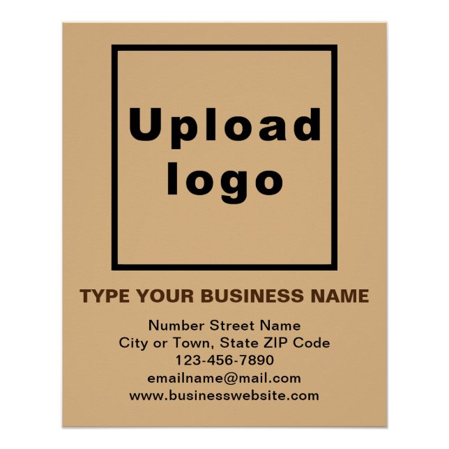 Business Brand Light Brown Glossy Poster (Front)