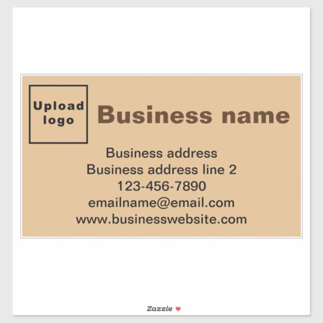 Business Brand, Light Brown Large Rectangle Vinyl (Sheet)