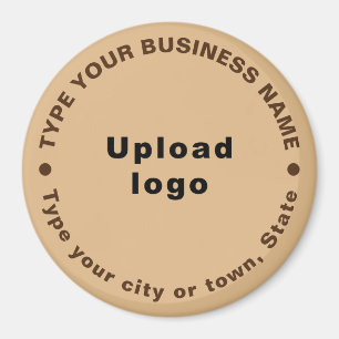 Business Brand Light Brown Round Shape Magnet