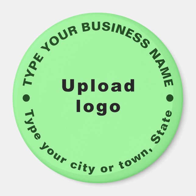 Business Brand Light Green Round Shape Magnet (Front)