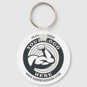 Business Brand Logo with Website Address Key Ring