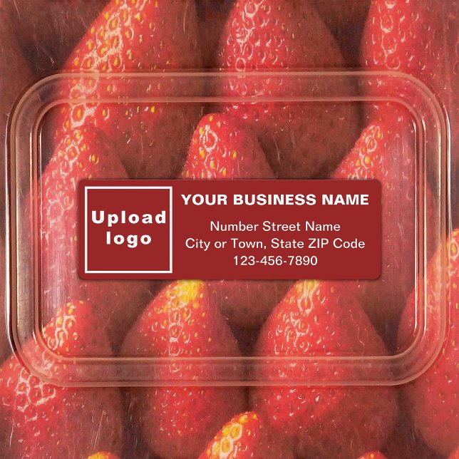 Business Brand Minimal Texts on Red Rectangle (Red rectangle adhesive label with minimal business branding)