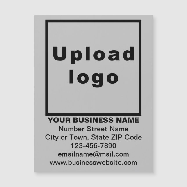 Business Brand on 4.25” x 5.6” Grey Magnetic Card (Front)
