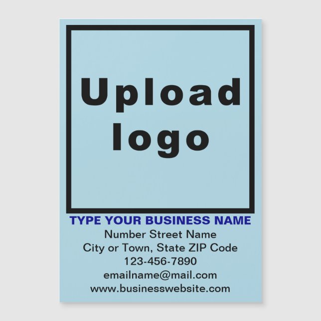 Business Brand on 5” x 7” Light Blue Magnetic Card (Front)