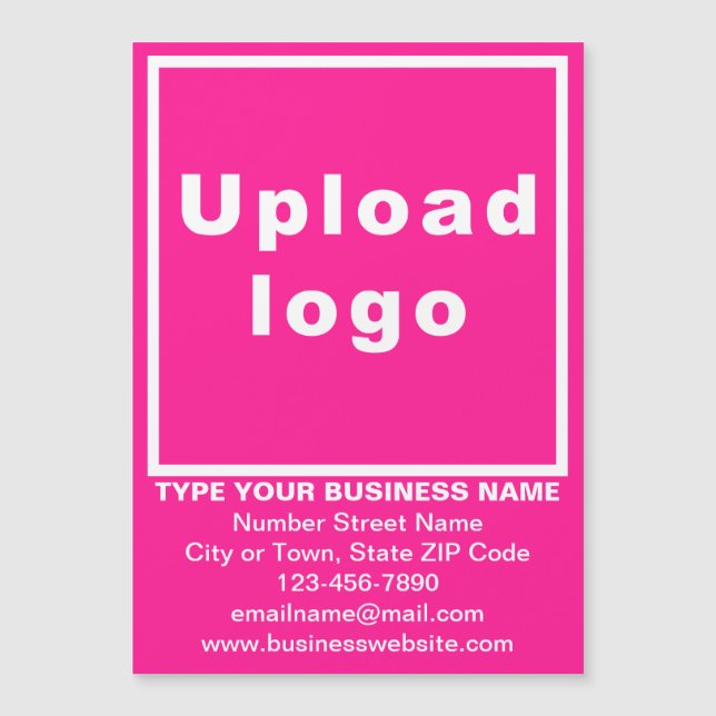 Business Brand on 5” x 7” Pink Magnetic Card (Front)