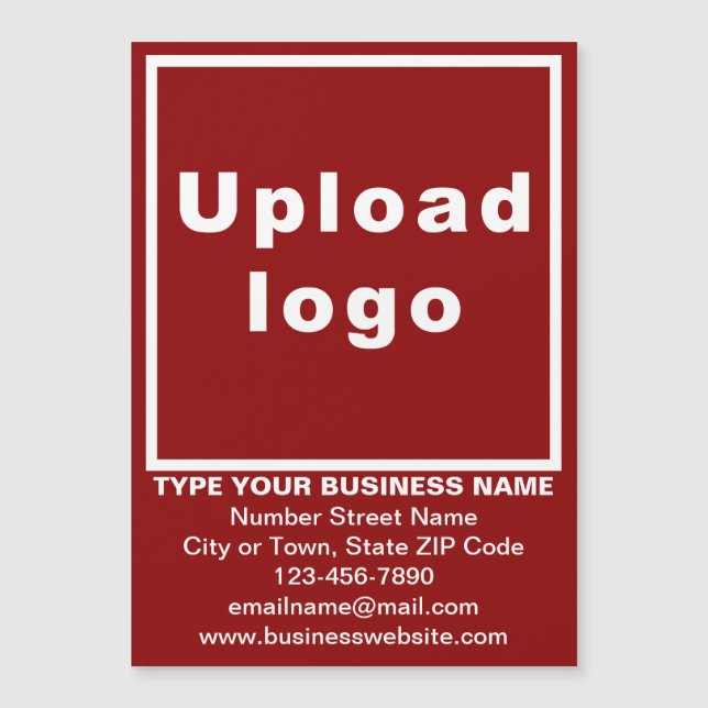 Business Brand on 5” x 7” Red Magnetic Card (Front)