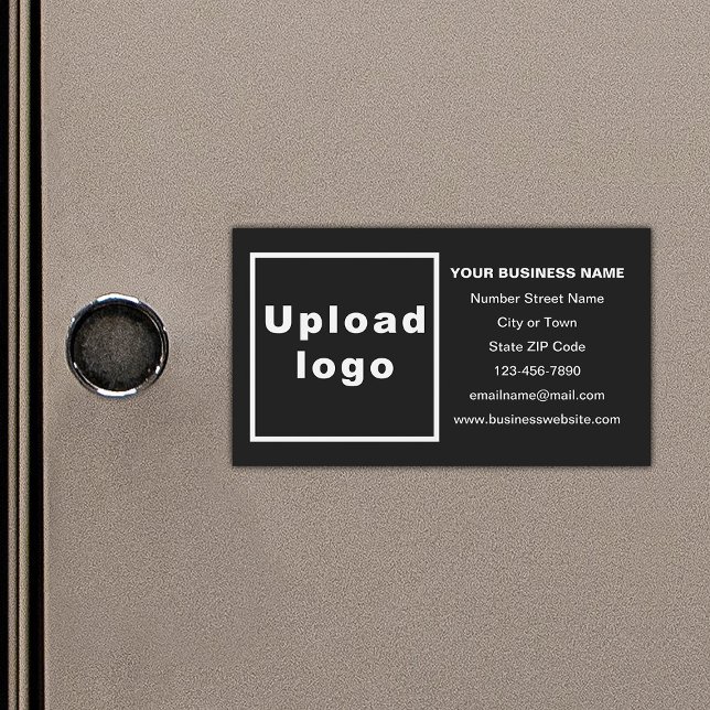 Business Brand on Black Magnetic Card (Your business brand on small black rectangle magnetic card.)