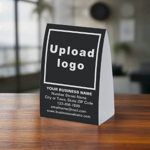 Business Brand on Black Paper Table Tent
