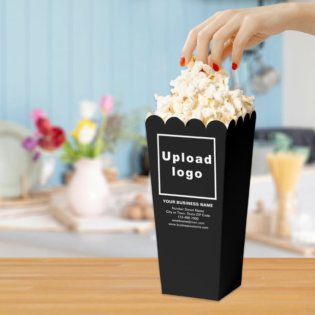 Business Brand on Black Popcorn Box (Business brand on black popcorn box)