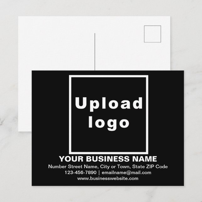 Business Brand on Black Postcard (Front/Back)