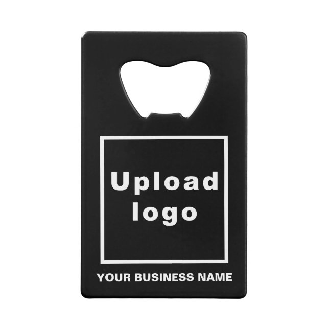 Business Brand on Black Rectangle Bottle Opener (Front)
