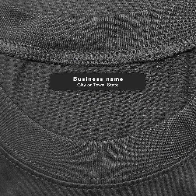 Business Brand on Black Rectangle Iron On Label (Black rectangle iron on label with your business brand)