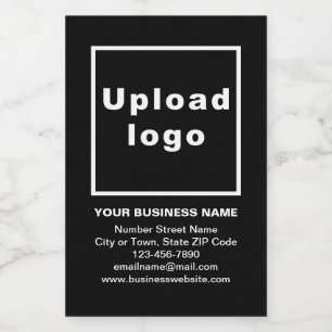 Business Brand on Black Small Size Wine Label