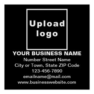 Business Brand on Black Square Glossy Poster