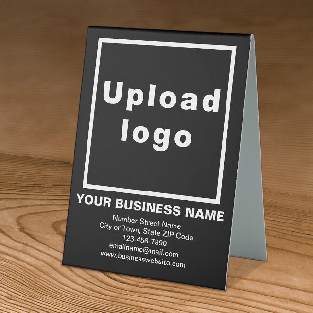 Business Brand on Black Table Sign (Creator Uploaded)