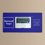 Business Brand on Blue Desk Mat<br><div class="desc">Desk mat that you can customise to put your business name and other information of your business. Customise it, use it and display it on your desk as one of your marketing strategies in building brand name awareness. Customisable desk accessory that you can display on your desk visible to customers...</div>