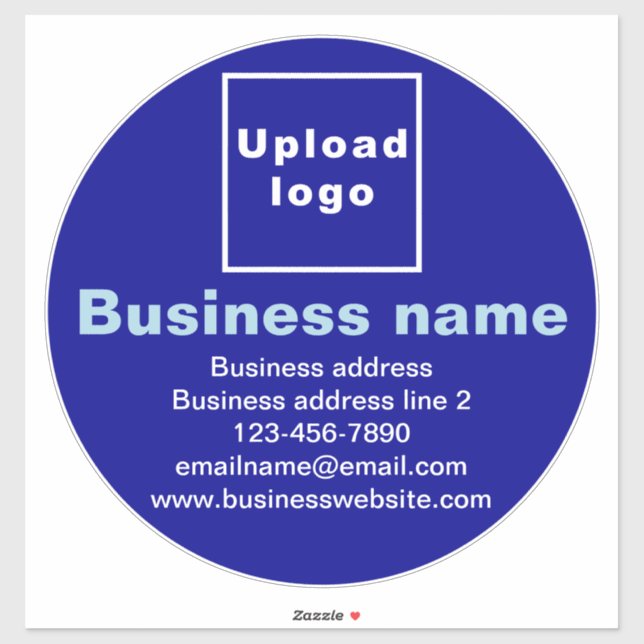 Business Brand on Blue Large Round Vinyl Sticker (Sheet)