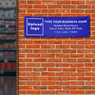 Business Brand on Blue Long Banner