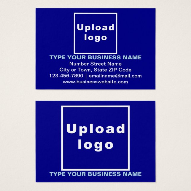 Business Brand on Blue Rectangle Profile Card (Front & Back)