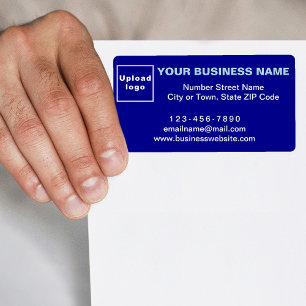Business Brand on Blue Shipping Label