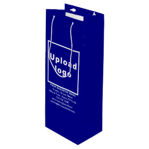 Business Brand on Blue Wine Gift Bag