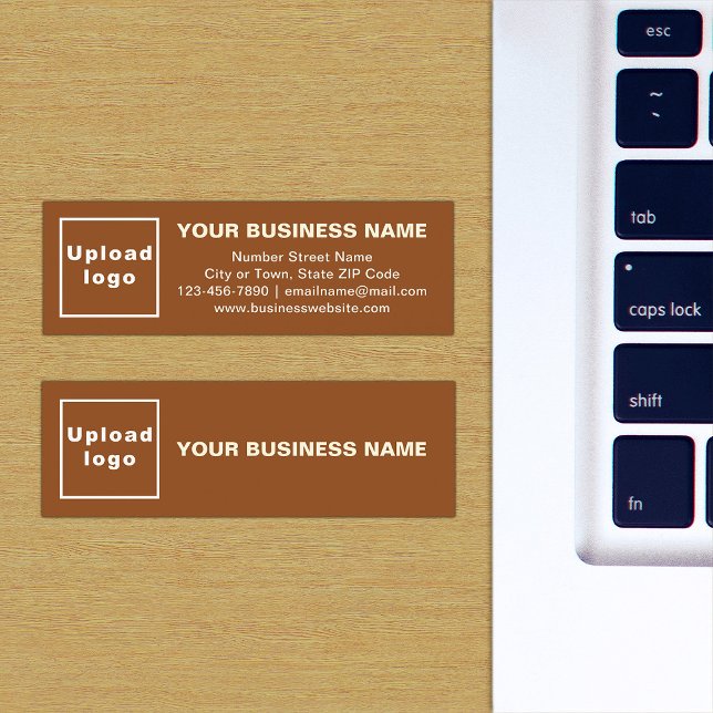 Business Brand on Brown Mini Card (The front and back of the brown mini business card with your brand)