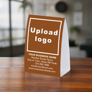 Business Brand on Brown Paper Table Sign