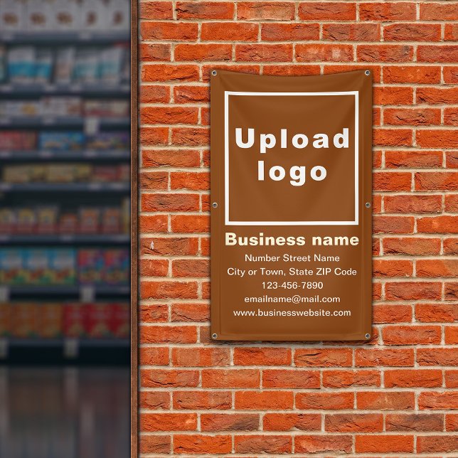 Business Brand on Brown Portrait Banner (Brown portrait banner with your business brand)