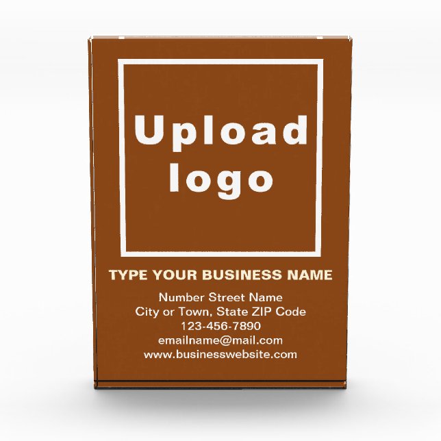 Business Brand on Brown Portrait Rectangle Photo Block (Front)