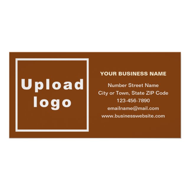 Business Brand on Brown Rectangle Glossy Poster (Front)