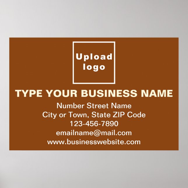 Business Brand on Brown Rectangle Poster (Front)