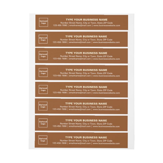 Business Brand on Brown Wrap Around Address Label (Sheet)