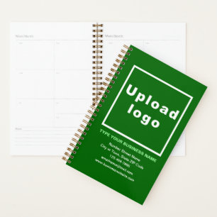 Business Brand on Green Cover of Planner