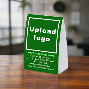 Business Brand on Green Paper Table Sign