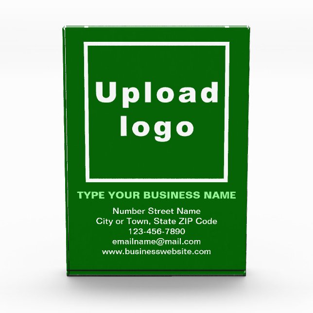 Business Brand on Green Portrait Rectangle Photo Block (Front)