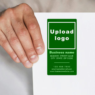 Business Brand on Green Portrait Shipping Label
