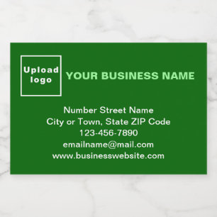 Business Brand on Green Small Size Sparkling Wine Label