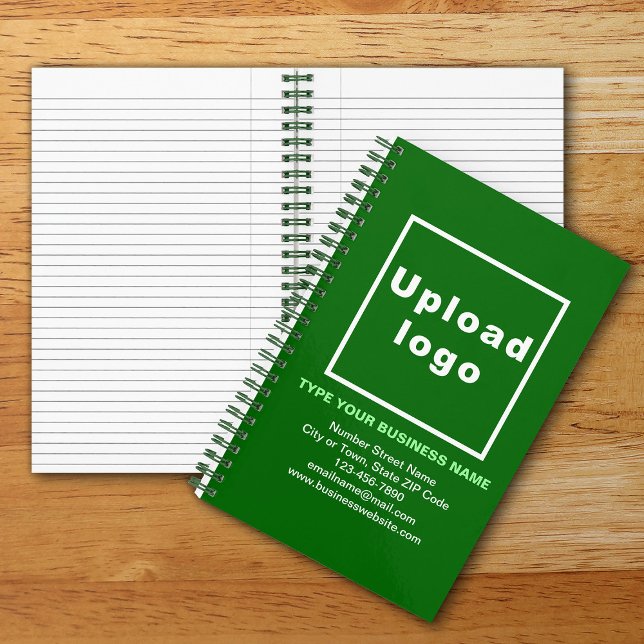 Business Brand on Green Spiral Notebook (Your business brand on green spiral notebook. Office & school supply to build brand name awareness.)