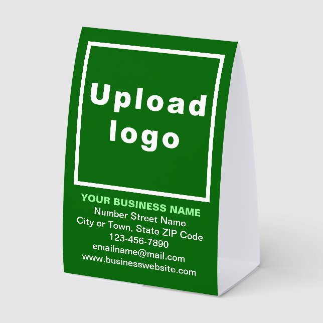 Business Brand on Green Tent Style Table Sign (Front)