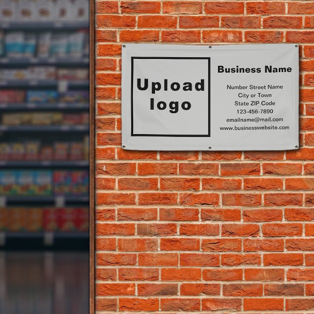 Business Brand on Grey Banner (Gray banner with your business brand)