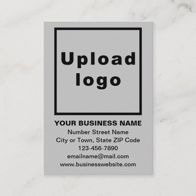 Business Brand on Grey Flat Place Card (Front)
