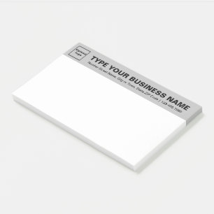 Business Brand on Grey Heading of Large Post-it Notes