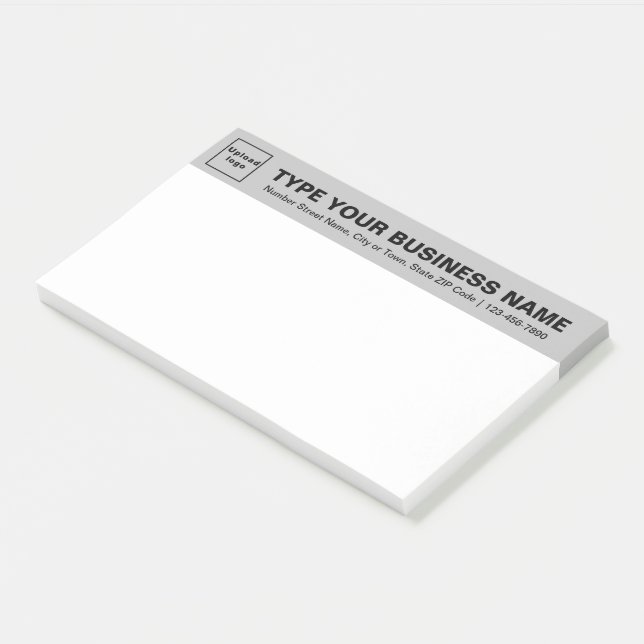 Business Brand on Grey Heading of Large Post-it Notes (Angled)