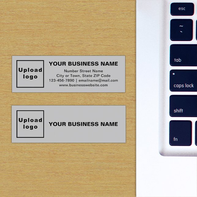 Business Brand on Grey Mini Card (The front and back of the gray mini business card with your brand)