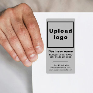 Business Brand on Grey Portrait Shipping Label