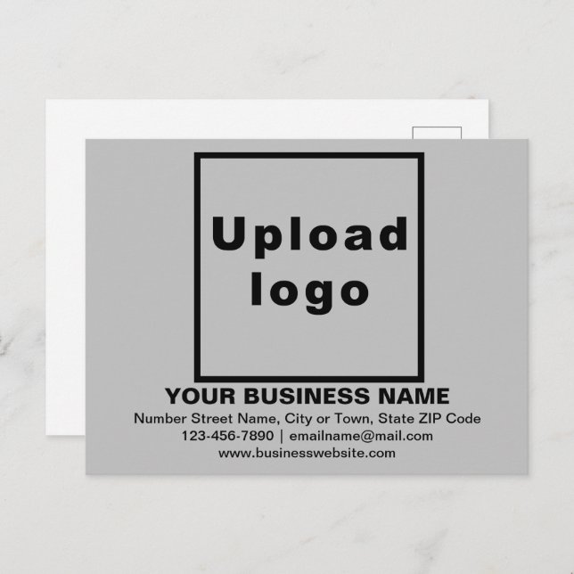 Business Brand on Grey Postcard (Front/Back)